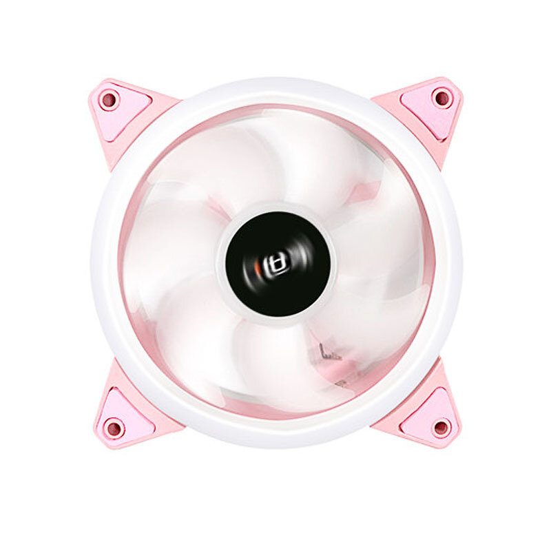 

Lindo Zone Chassis Cooling Fan 12CM Pink White Light Mute CPU Cooler Fan