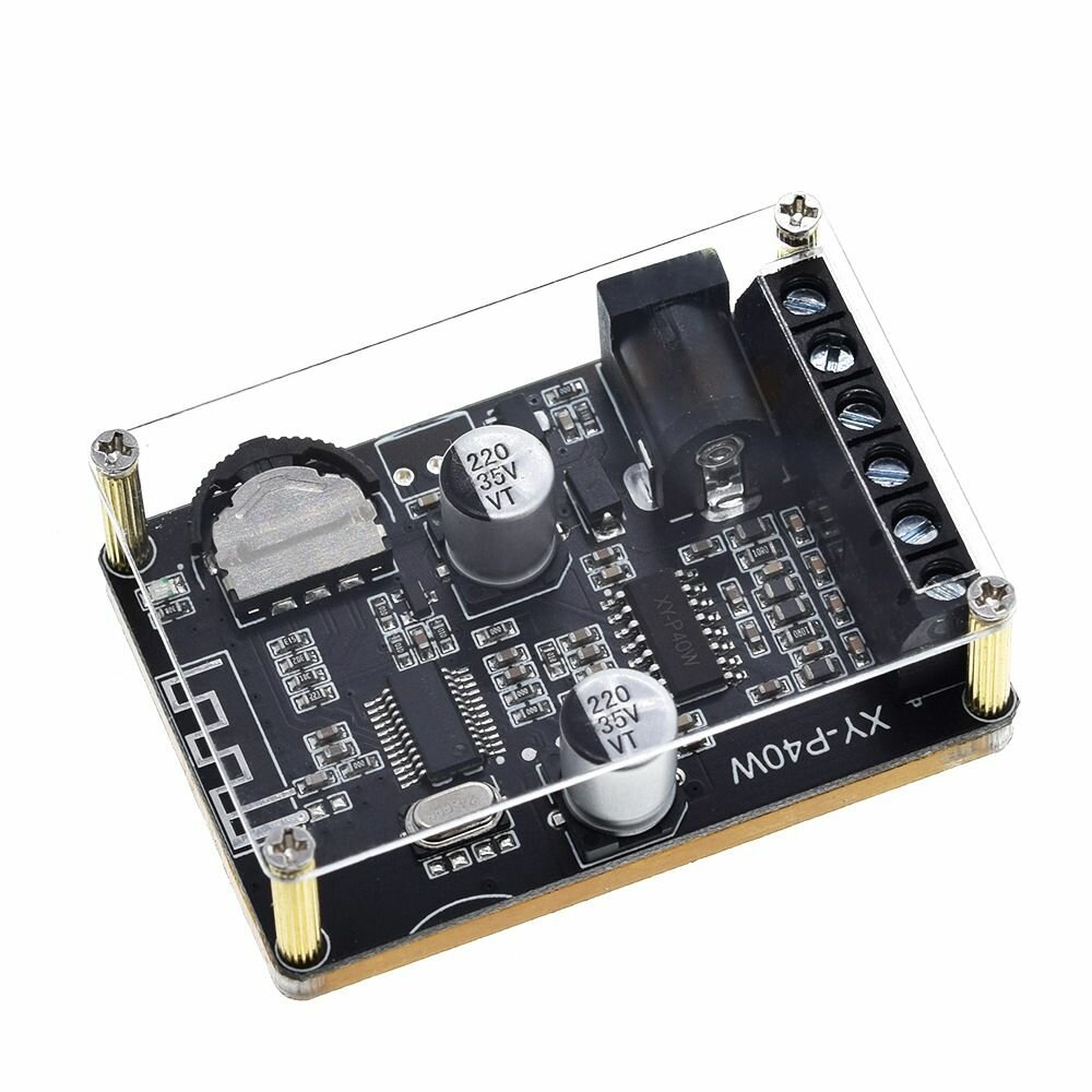 

XY-P40W 40Wx2 Dual Channel bluetooth 5.0 Stereo Audio Power Digital Amplifier Board DIY Amplifier DC5-24V with/without S