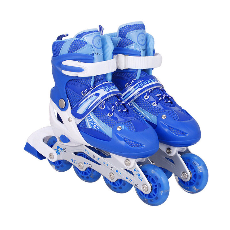 

Детские коньки из ПВХ Для взрослых, регулируемые безопасные и прочные мигающие колеса, обувь для катания на коньках, под