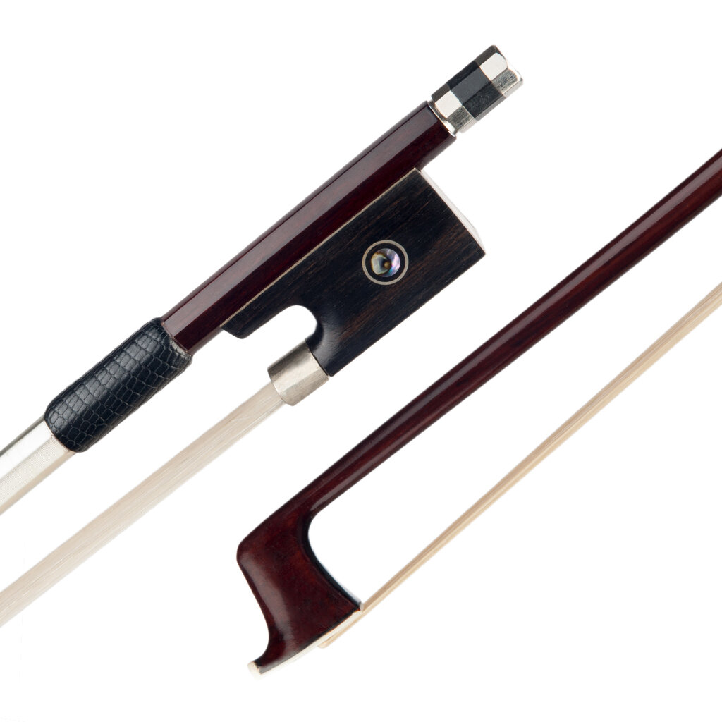 NAOMI 4/4 Full Size Violin Bow Brazilwood Bow Stick Ebony Frog Mongolia Horsetail Bow Hair