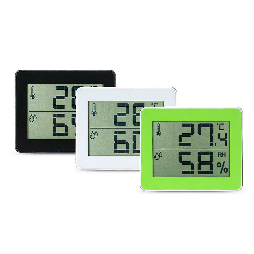 TS-E01 Digitale displaythermometer Hygrometer 0  -50  Thermometer Zwart / Wit / Geelgroene Bureauthe