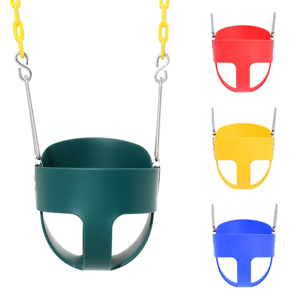 IPRee® EVA Children's Swing Heavy-Duty High Back Full Bucket Toddler Swing Seat with Coated Swing Chains Fully Assembled Color Soft Board Chair Horizontal Bar Swing