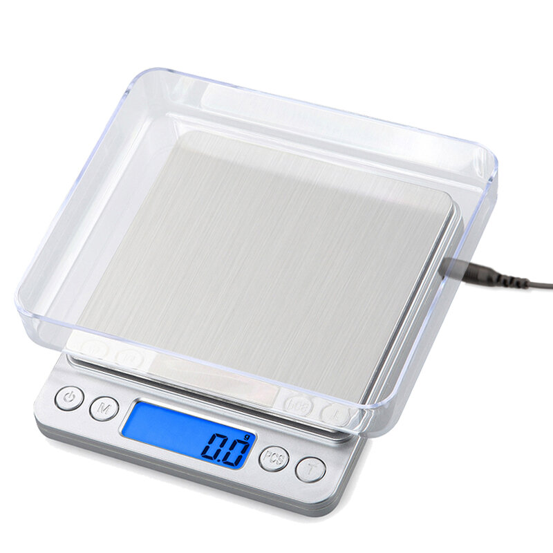 3000g X 0.1g Digital Gram Scale Pocket Electronic Jewelry Weight Kitchen Scale Food Diet scale Measure Tools with 2 tray