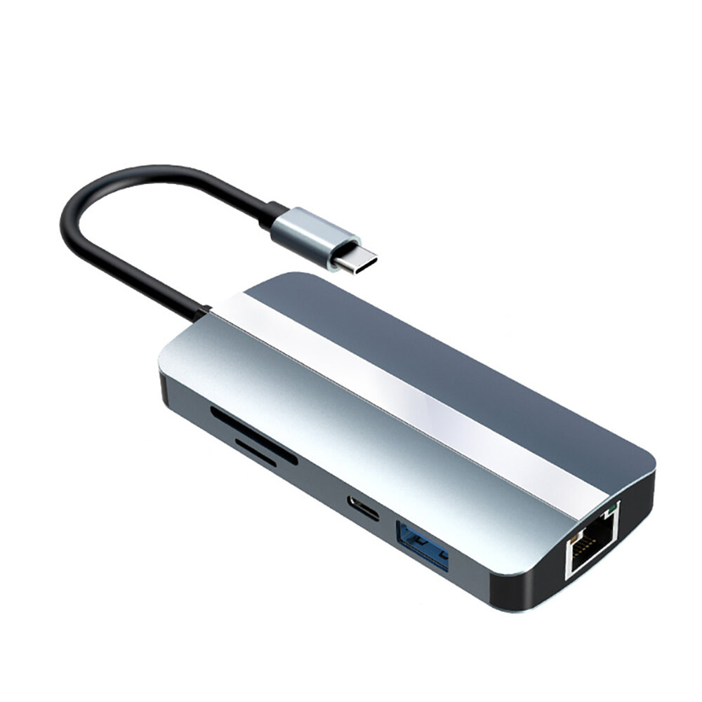 

9 в 1 Тип-C док-станция USB-C Hub to USB 2.0 USB 3.0 PD 87 Вт 4K HDMI-совместимый RJ45 100 Мбит/с Ethernet SD/TF Card Re