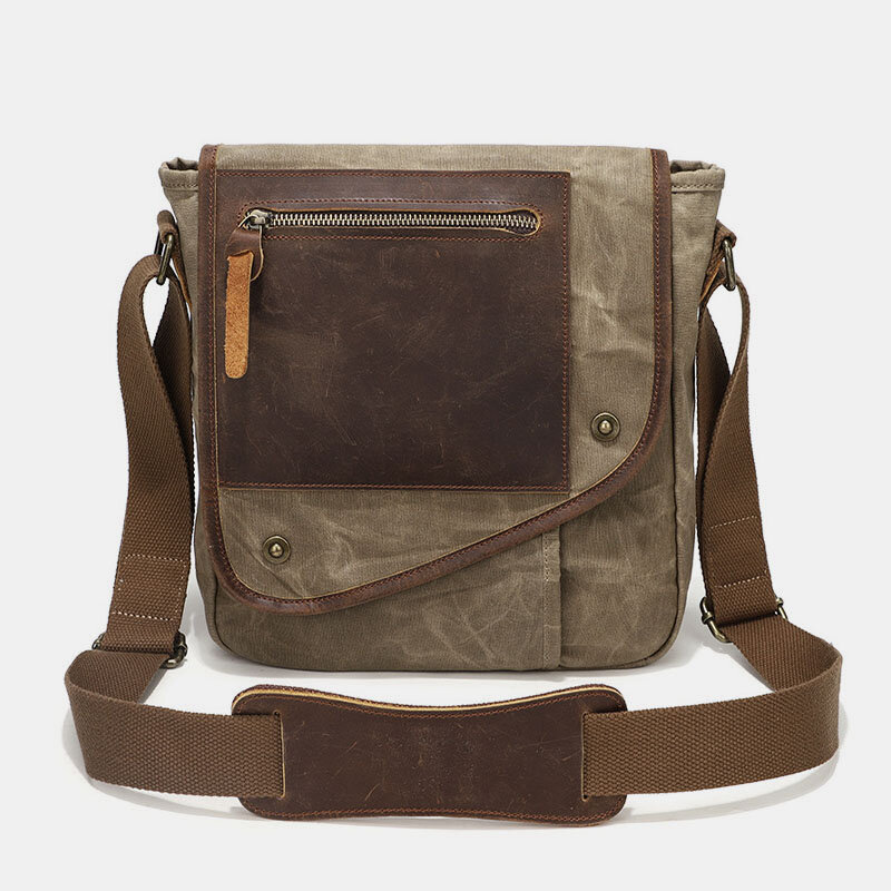 Men Vintage Canvas Wear Resistant Large Capacity Crossbody Bags Shoulder Bag