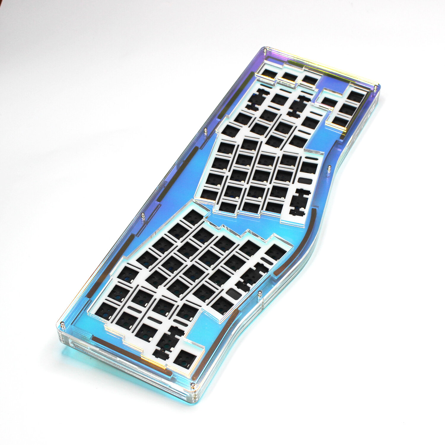 Fancy Alice 66 Customized Mechanical Keyboard Kit Alice Layout Support QMK VIA Gasket Mount Hot Swap RGB Wired Acrylic Stacked