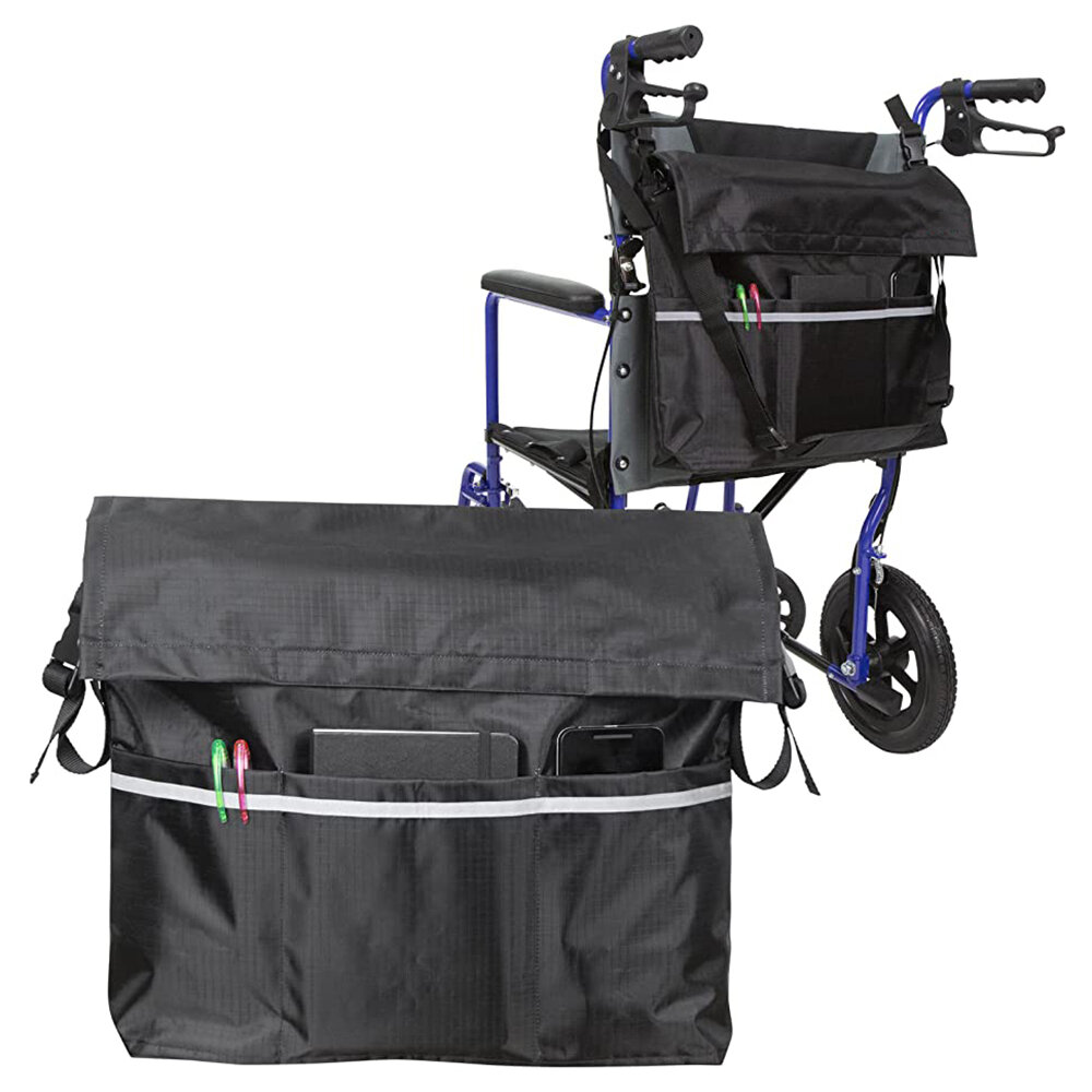 Opbergzak voor rolstoel met meerdere vakken Hangende schoudertas met reflecterende strip Rolstoelopb