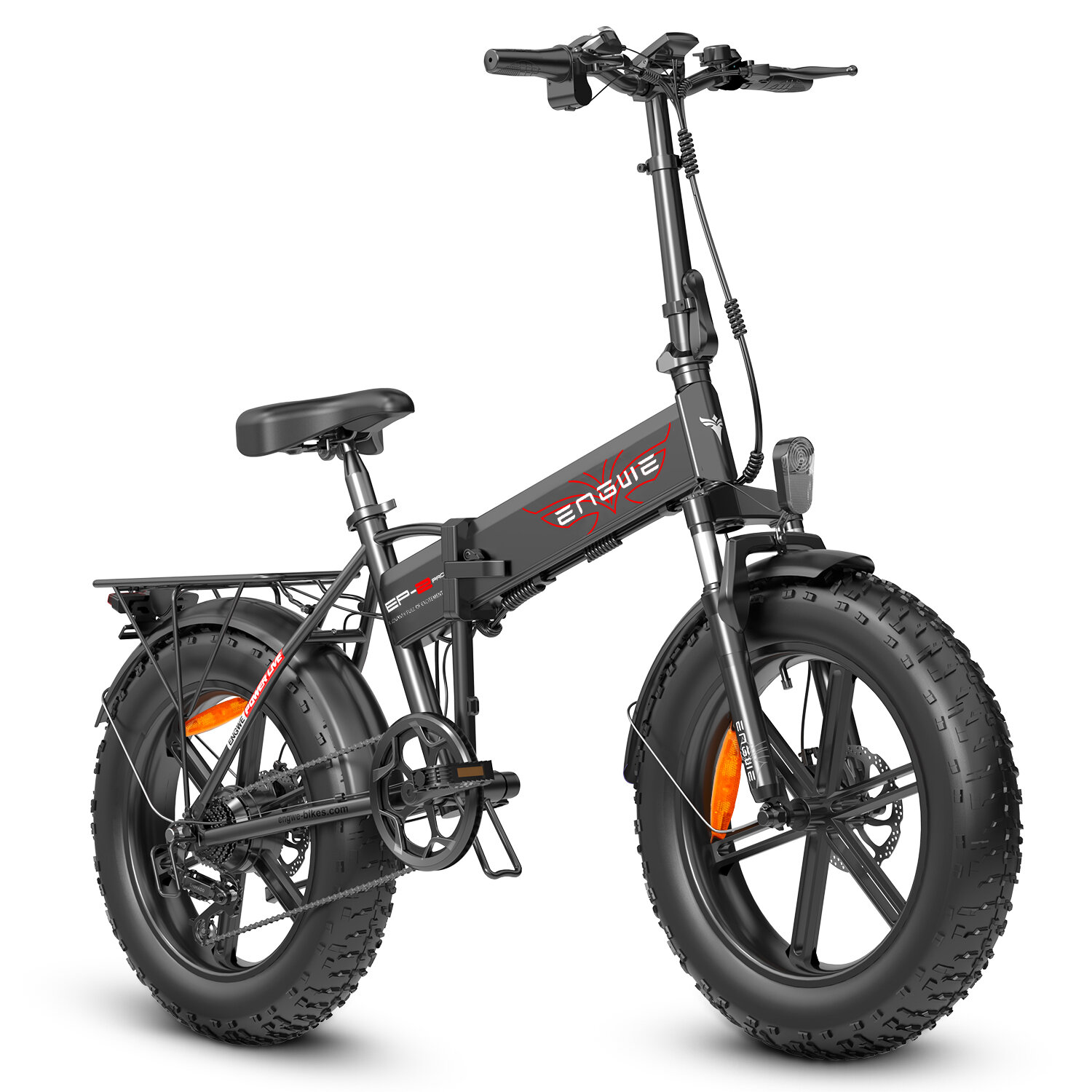 [EU DIRECT] ENGWE EP-2 PRO 2022 Version 13Ah 750W Fat Tire Folding Electric Bike 20inch 45km/h Top Speed 60-80km Mileage Range E Bike for Mountain Snowfield Road