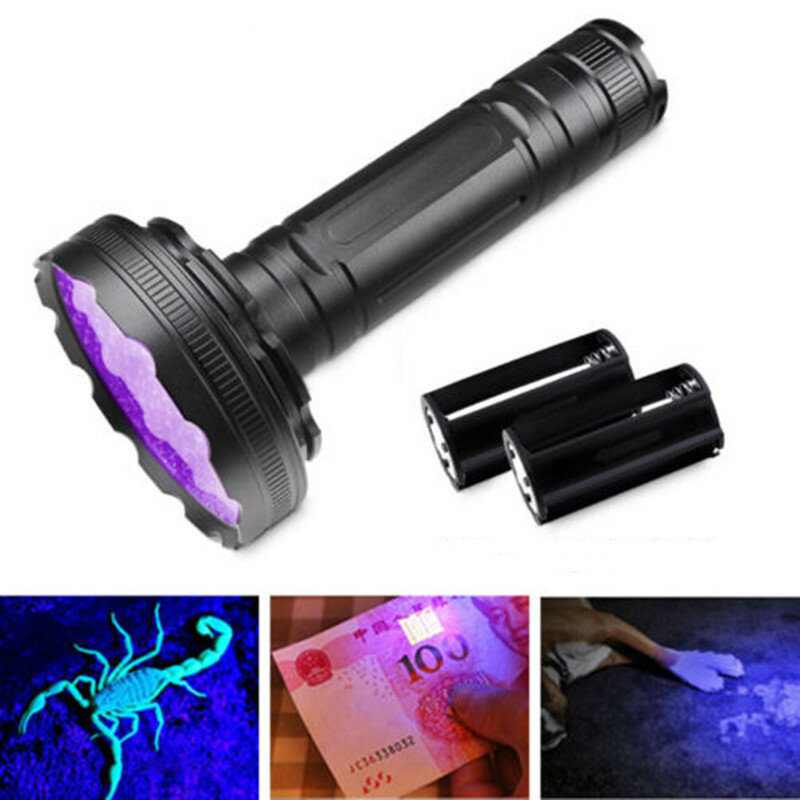 

128 LED UV Purple Light Ultraviolet Inspection Torch Portable Lamp Waterproof Multifunctional 395nm Fluorescent Detector