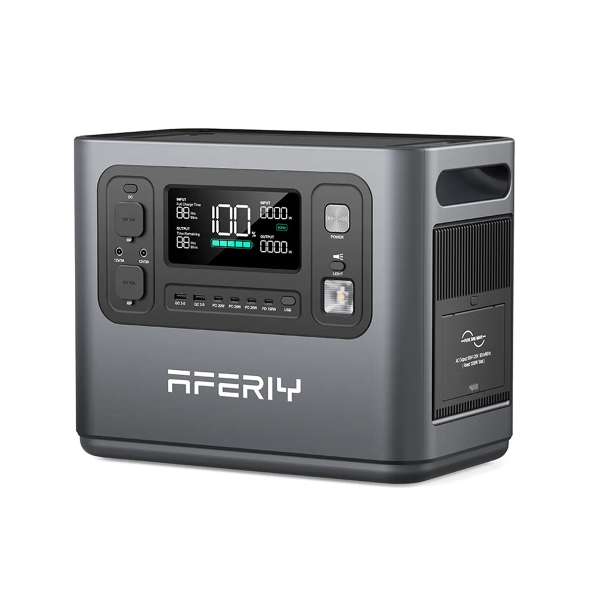 [EU Direct] Aferiy P110 1200W 960Wh LiFePO4 Portable Power Station UPS Pure Sine Wave 14 Outputs, Fully Recharge in 1.5