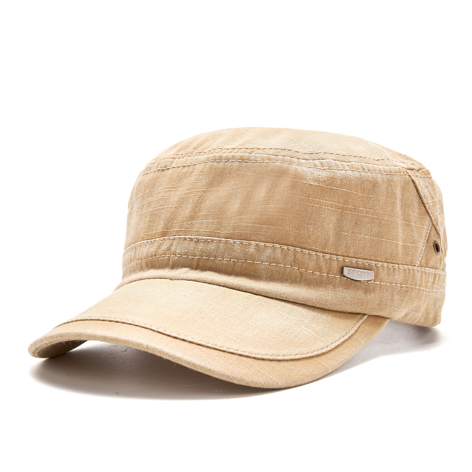 Menico Men's Cotton Sweat Absorbent Breathable Outdoor Casual Sunshade Sunscreen Flat Top Versatile Hat