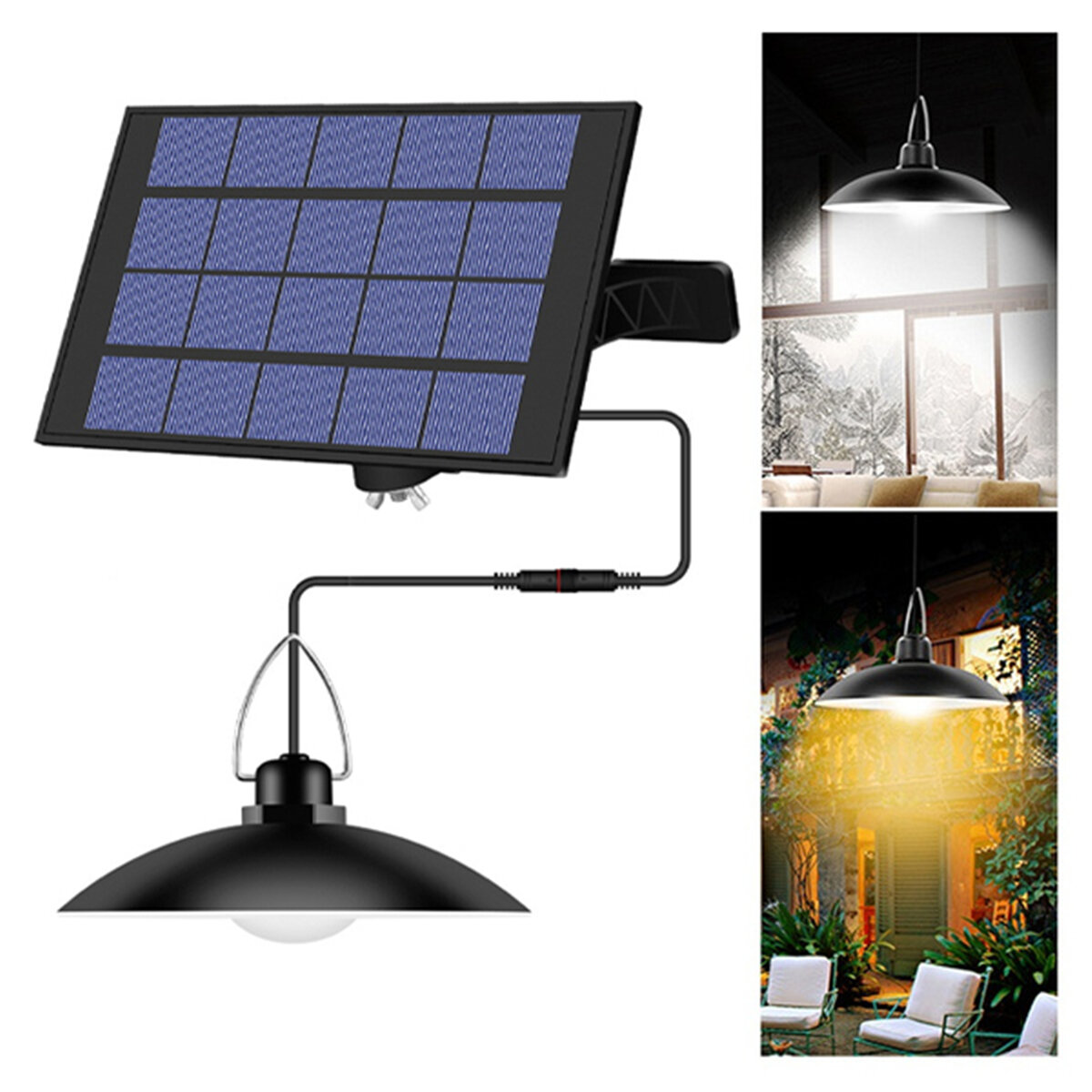 Solar Pendant Lights Ip65 Waterproof Ceiling Lamp Chandelier Outdoor Indoor Use Banggood Usa - Ceiling Light Outdoor Waterproof