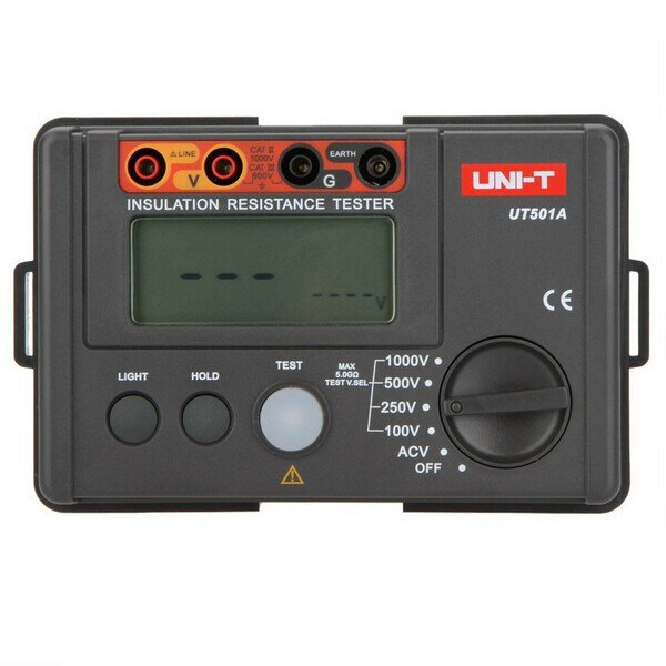 UNI-T UT501A 1000V Insulation Resistance Meter Ground Tester MegOhmmeter Volt Meterr with LCD Backlight