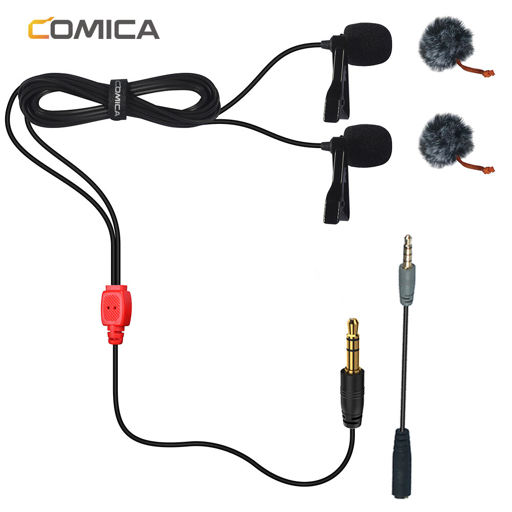 

Comica CVM-D02 6m Smartphone Lavalier Microphone Clip Mini Omnidirectional Condenser Mic for Sony for Canon for Nikon DS