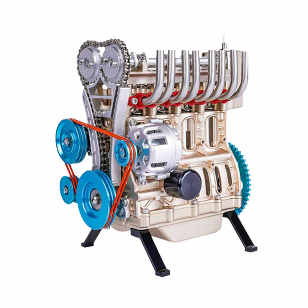 Imagen de Kit de ensamblaje de motor DM13 completo de metal, 4 cilindros, juguetes educativos de ciencias