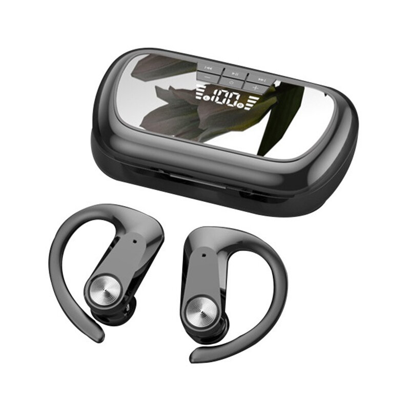 Q2S TWS Earbuds Wireless bluetooth Earphone TF Card MP3 Play HiFi Stereo LED Display Sports Earhooks with Mic