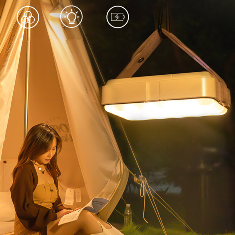Lumière de camping LED extérieure de 80W et 10000mAh, multifonctionnelle, chargeur USB d'urgence et banque d'alimentation avec port de charge QC3.0+18W PD+SCP