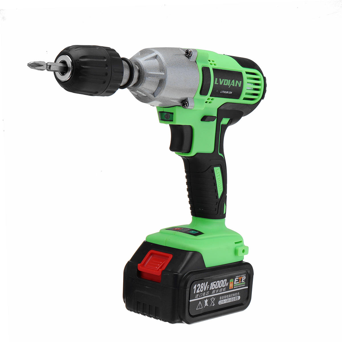 98/128/188VF Brushless Cordless Impact Wrench Drill LED Light Li-Ion Battery Electric Impact...