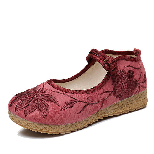 Image of Damen Gestickte Blume Soft Sole Casual Flat Loafers