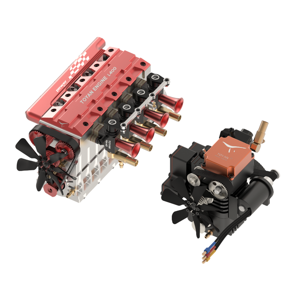 TOYAN FS-L400&FS-S100A Cylinder Four-Stroke Methanol Water-Cooled Nitro Engine Model for 1/10 RC Car Boat Plane Vehicles
