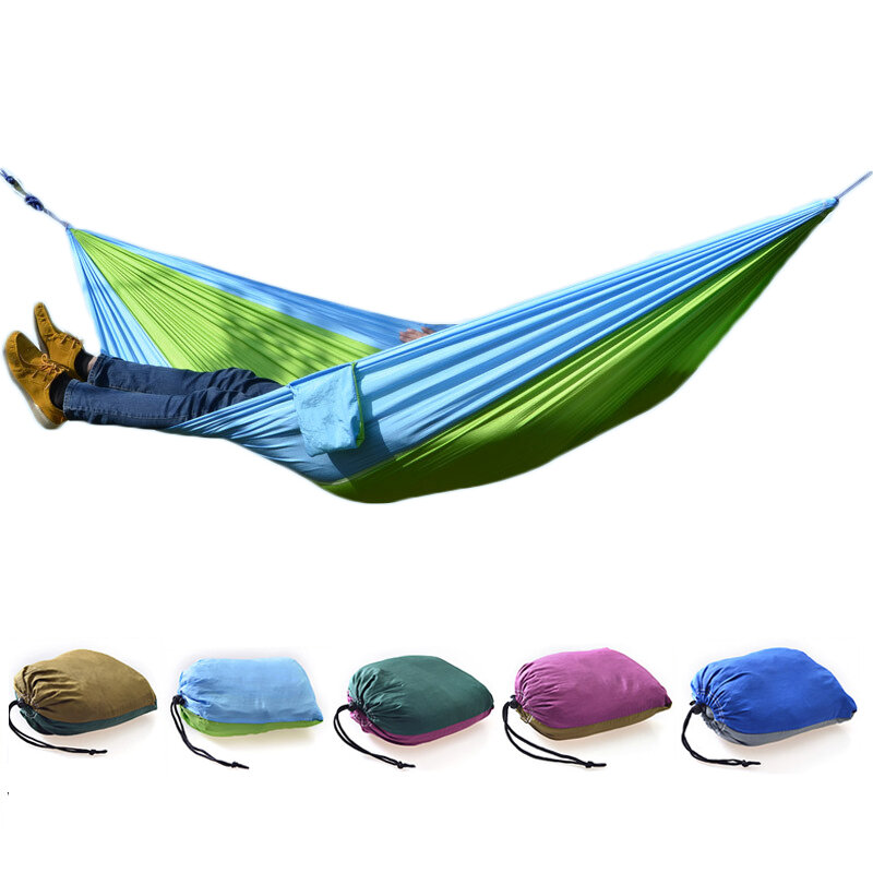 Outdoor campeggio Amaca Panno per paracadute leggero Nylon Amaca portatile per 1-2 persone 260 x 140 cm