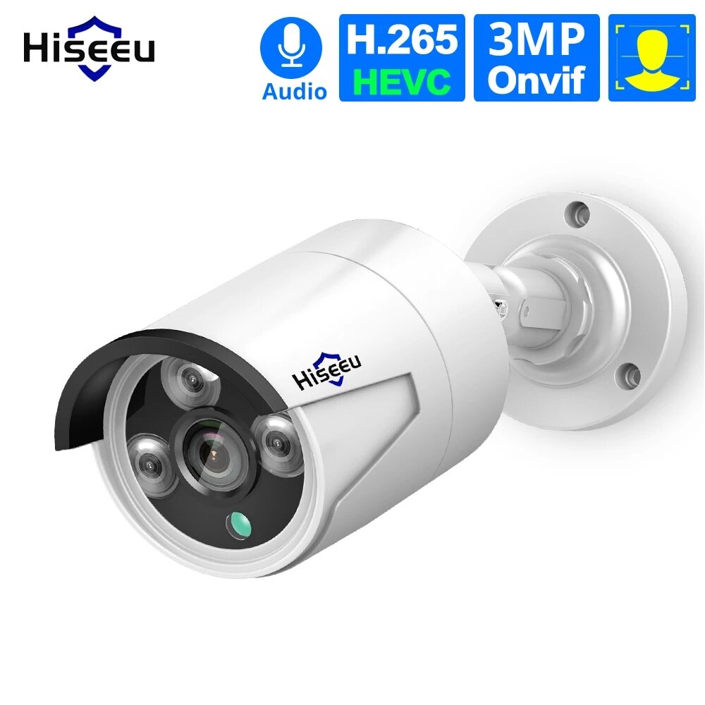 Hiseeu HB612 HB613 1536P 3.0MP POE Mini Bullet IP Camera ONVIF P2P IP66 Waterdichte Outdoor IR GESNEDEN Nachtzichtcamera