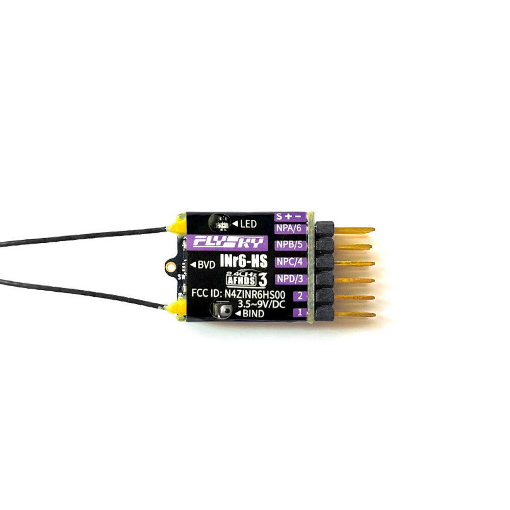 FlySky INr6-HS 2.4GHz 6CH AFHDS 3 RC Receiver Built-in Height Sensor Support Newports Interface PWM/PPM/i.BUS/i.BUS2/S.B