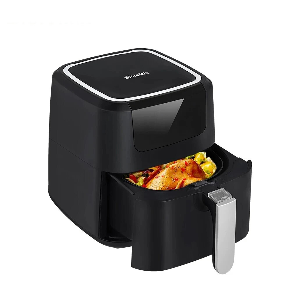 

BioloMix BAF500D 5L 1400W Digital Air Fryer Hot Oven Cooker Nonstick Basket 8 Presets LED Touchscreen Oilless Deep Fryer