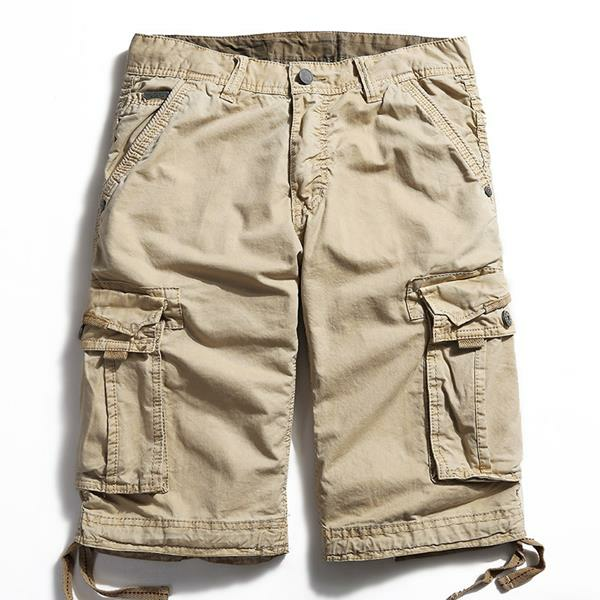 Outdoor Large Size Pure Cotton Washing Cargo Shorts Multi Pocket Casual Men's Shorts
