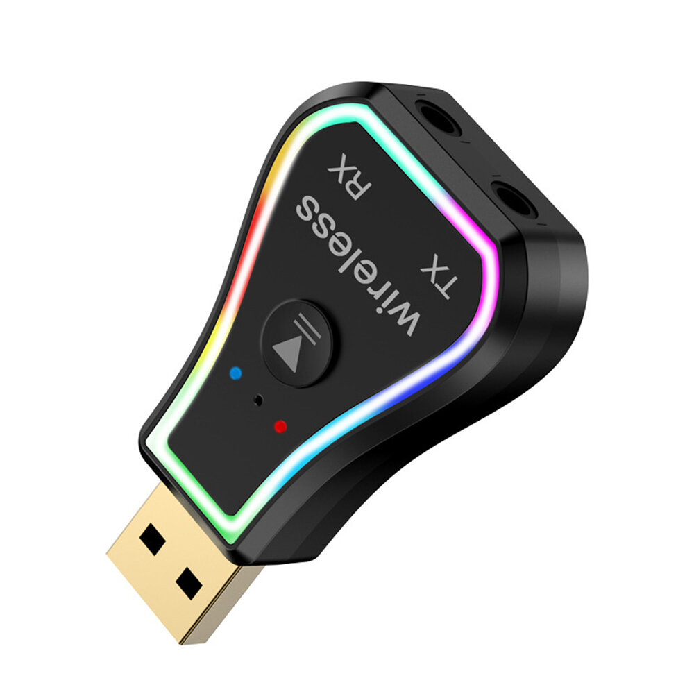 Zhai?Tuo?3?in?1?USB bluetooth 5.0 Audio Zender Ontvanger Dual Uitvoermodus: TX RX Kleurful LED-achte