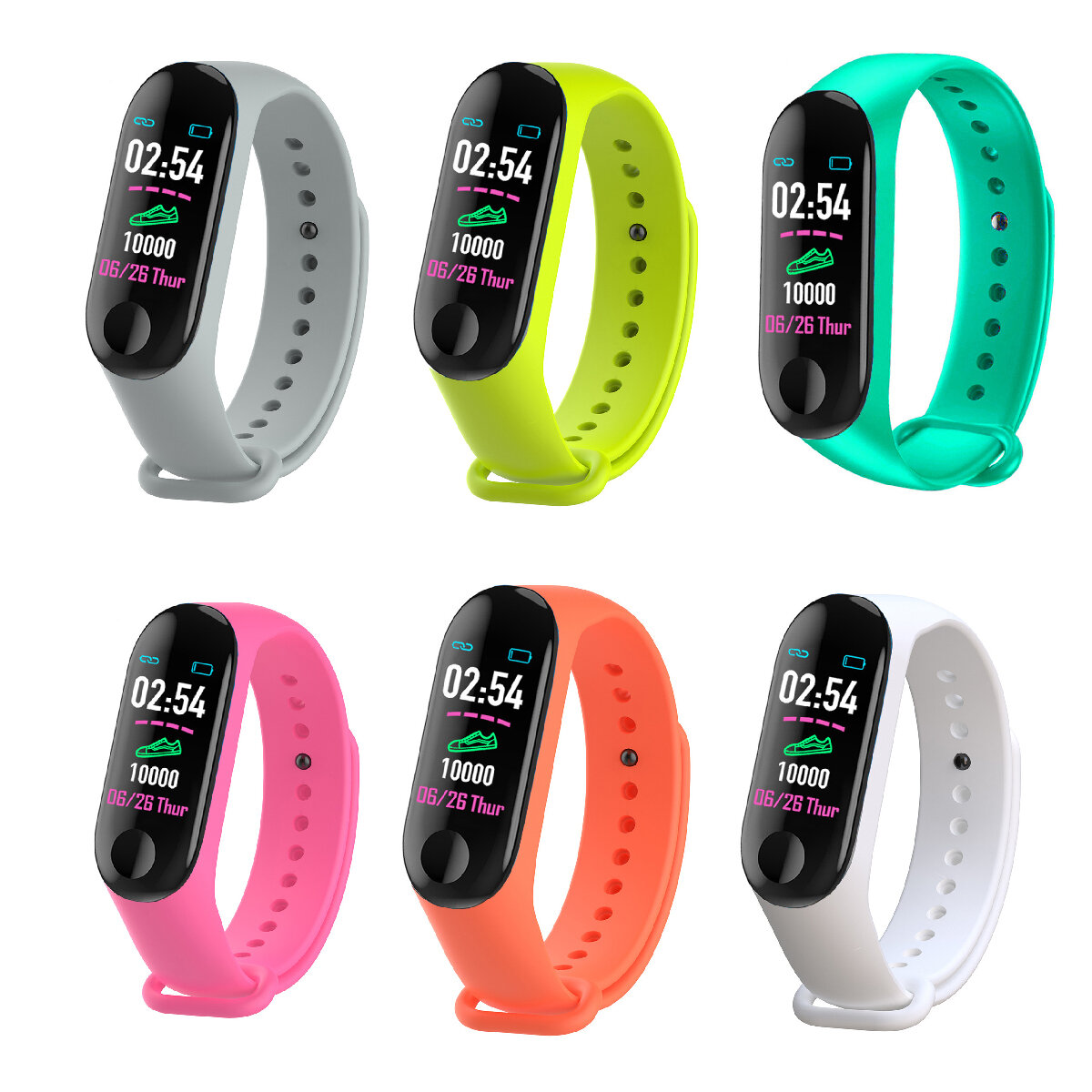 

Bakeey HD Color Screen Wristband Blood Pressure Heart Rate Monitor Running Route Track Camera Control Smart Watch