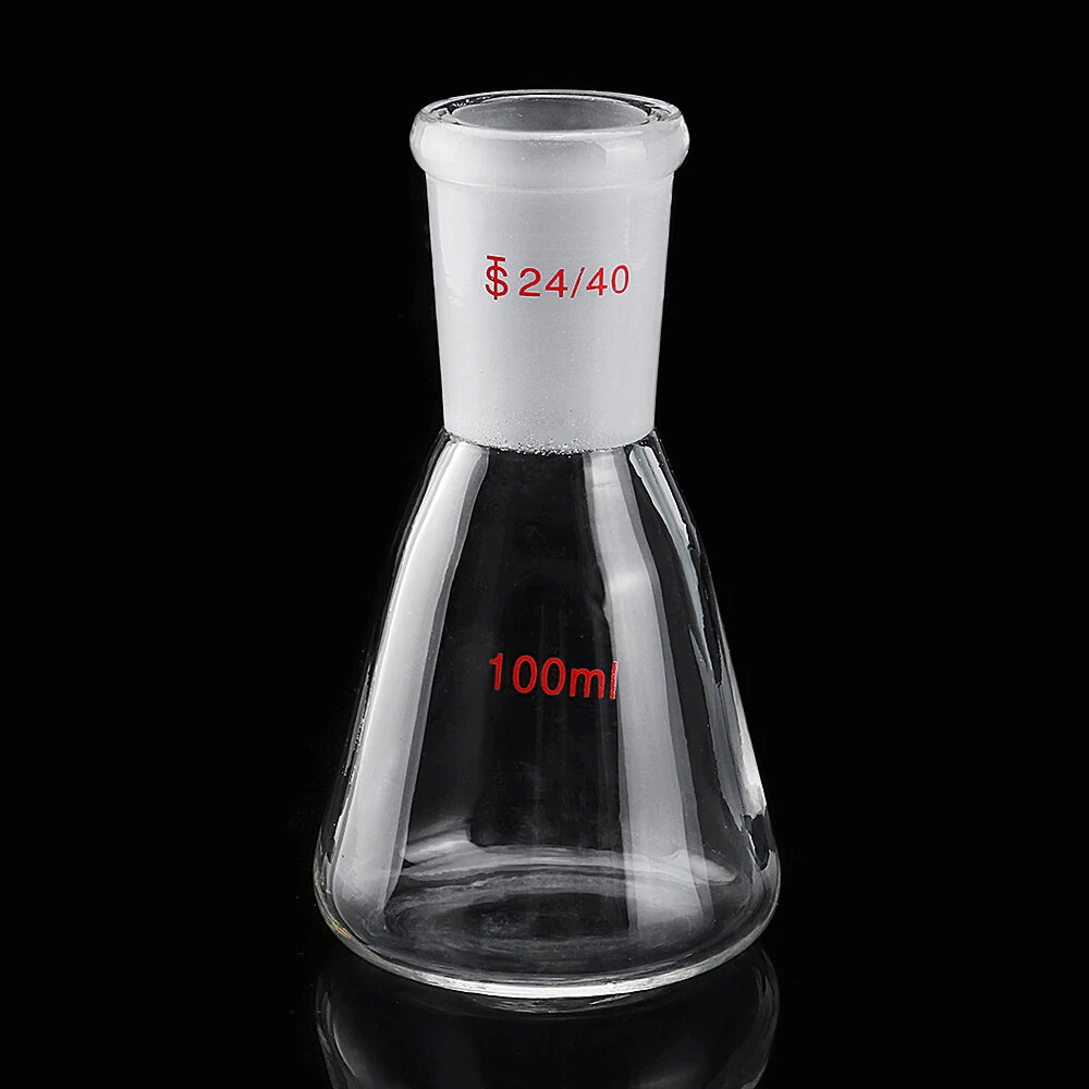 100mL 24 40 Clear Glass Erlenmeyer Flask Conical Flask Bottle Laboratory Glassware Chemistry