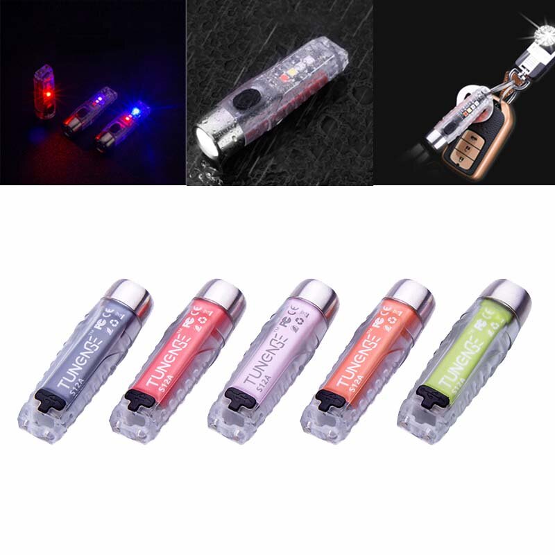 S12 400LM Mini LED Keychain Flashlight Type-c Rechargeable EDC LED Torch Magnetic Waterproof Pocket-