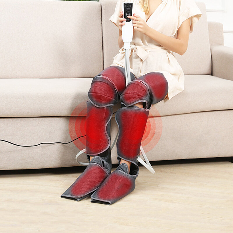 

Electric Air Compression Leg Massager 2 Modes Heating Massage Foot Ankles Calf Plantar Massage Machine Promote Blood Cir