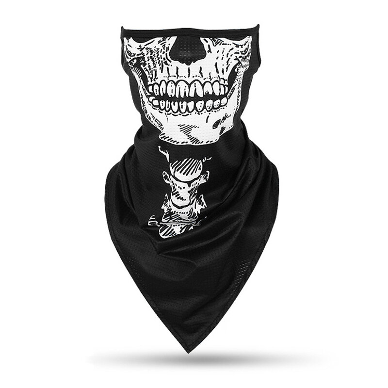 Ear hanging skull face mask dustproof triangle scarf ice silk breathable outdoor cs game windproof riding sunscreen headgear