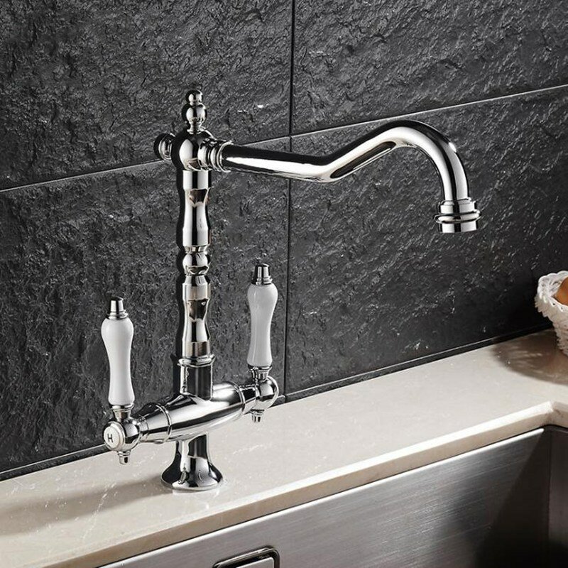 

European Style Kitchen Sink Faucet Hot Cold Water Mixer Tap 360 Degree Swivel Good Valued Modern Faucet