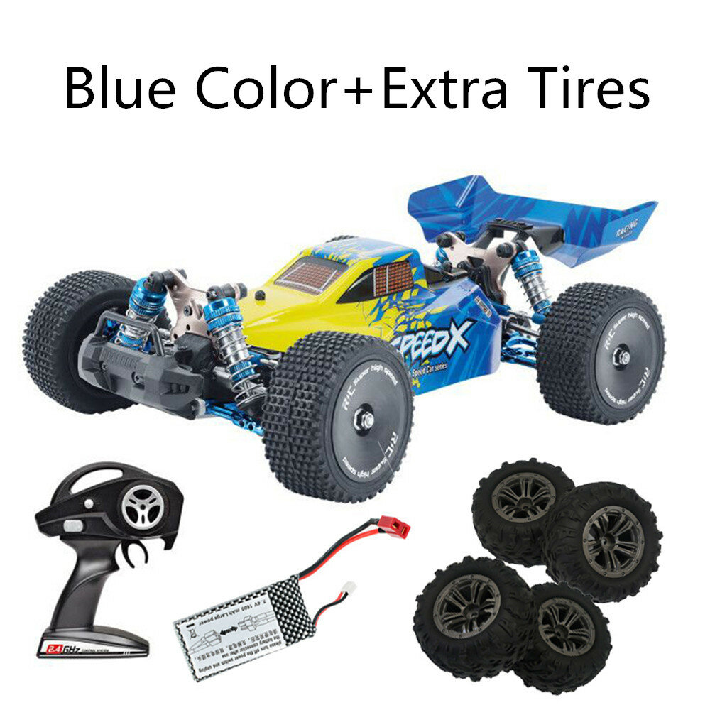 XLF F16 1/14 2.4GHz 4WD RTR Blue + Extra Tires