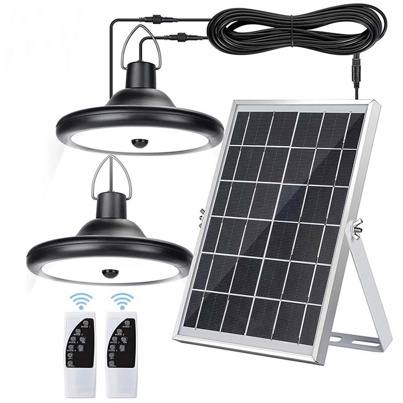 Lampe solaire d'intérieur extérieure imperméable à double tête de lampe solaire d'intérieur de capacité élevée appropriée aux garages de cours etc.