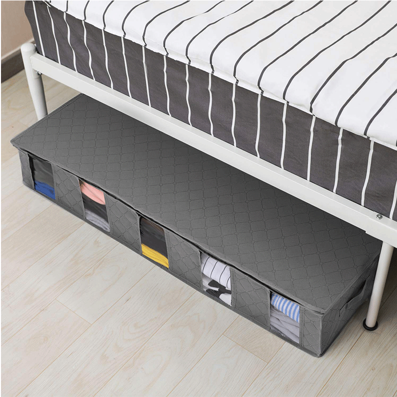Five-fold folding non-woven bed storage box dustproof and moisture-proof clothing quilt storage bag