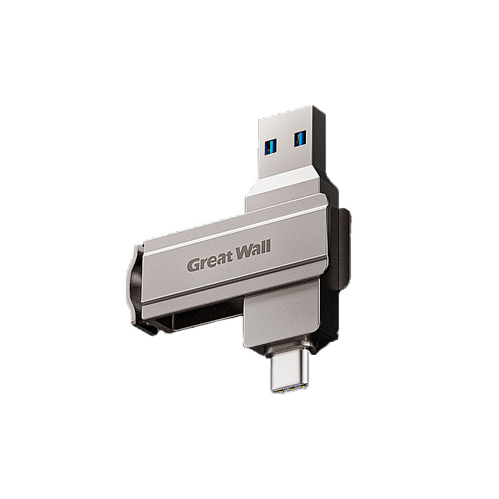 Great Wall U306 Type-C&USB3.1 Flash Drive Dual Metal Interface 360° Rotation A+ Chip 32G/64G/128G/256G Portable Memory U