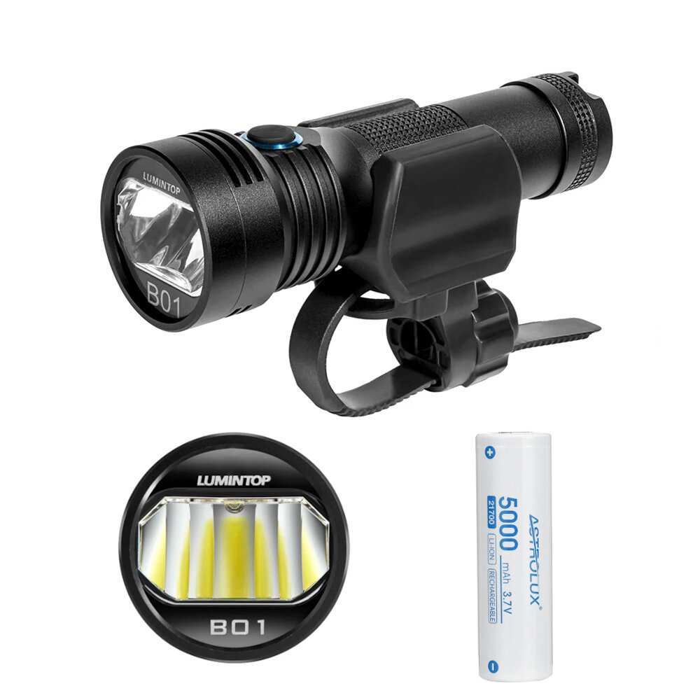 Lumintop B01 850lm 210m USB oplaadbare fietslamp LED zaklamp met 1st Astrolux? C2150 5000mAh 3C 3.7V