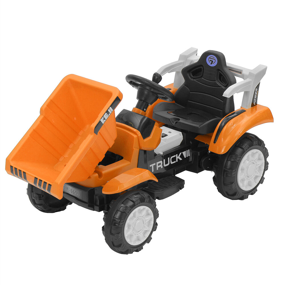 6V Kids Ride on Car Electric Excavator Enginnering Vehicle Toys with Digging Bucket Front Loader Music Player USB Port