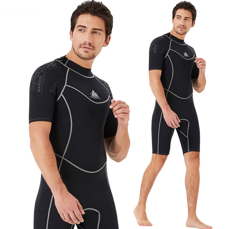 

DIVE&SAIL Diving Suit 1.5MM One-piece Warm Diving Suit Short-sleeved Sun Protection Snorkeling Swimming Surfing Suit