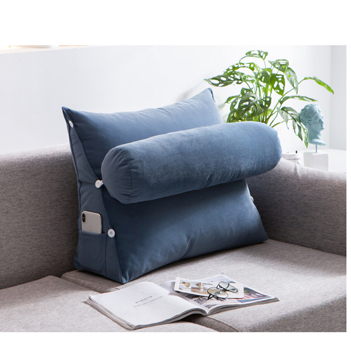 

Lumbar Pillow Big Backrest Reading Rest Pillow Lumbar Support Chair Cushion for Sofa Bed Lumbar Pillow