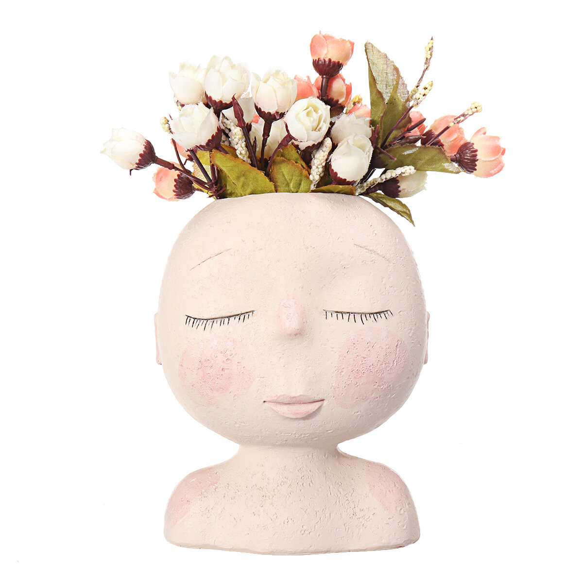 Nordic Doll Shaped Flower Pot Sculpture Flower Pot Art Vase Home Decor Succulents Head Shaped Vase Ornament
