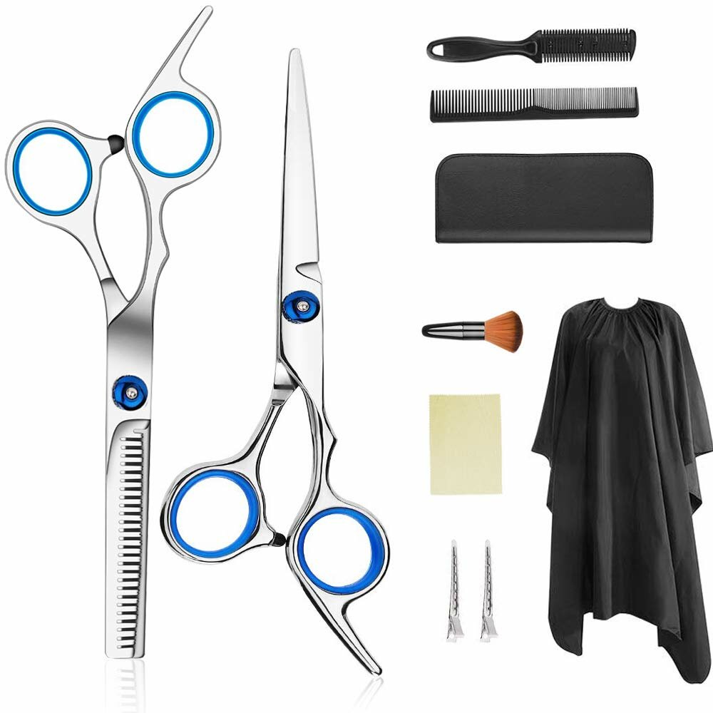 

10 PCS Professional Hair Cutting Scissors 6 Inch Barber Thinning Scissors Hairdressing Shears Stainless Steel Hair Cutti