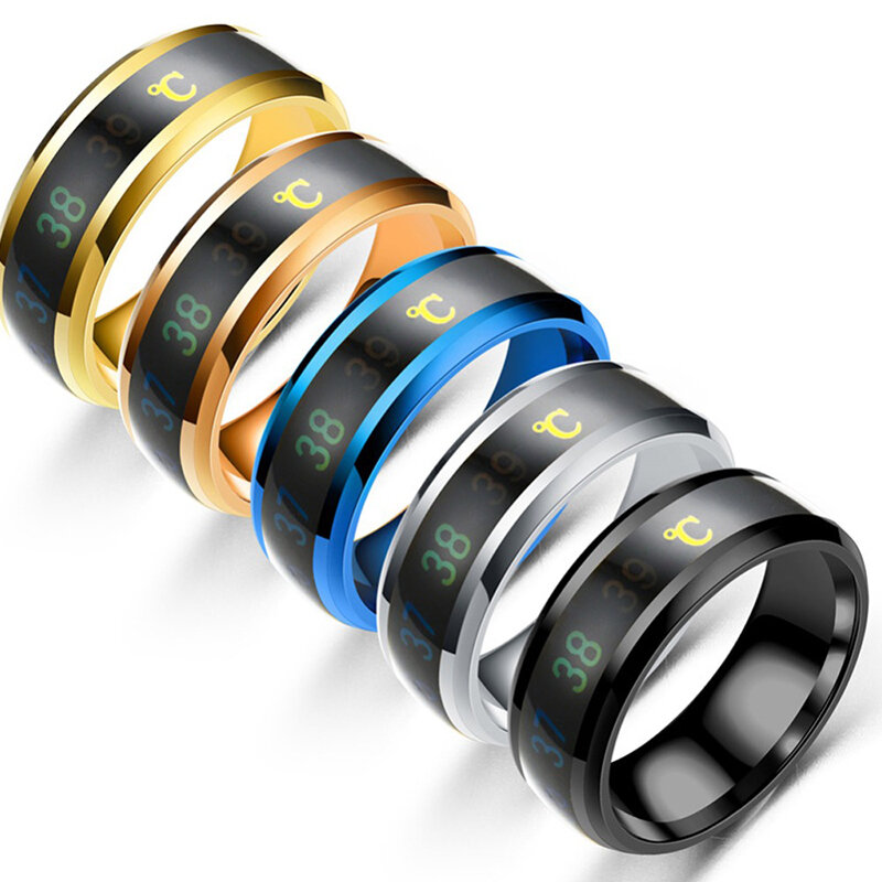 Bakeey Multifunctional Watch Partner Temperature Sense Intelligent Titanium Steel Smart Ring Changing Color Temperature