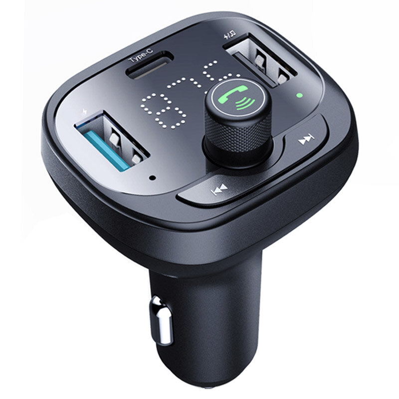 Qc3.0 Type C Pd Fast Charging 36W 2 Usb Charger Handsfree Wireless Fm Modulator Car Charger Mp3 Play