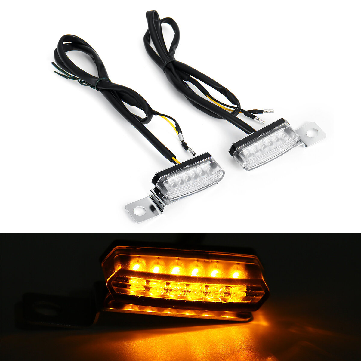 12 V LED Motorfiets Richtingaanwijzer Rem Koppelingshendel Knipperlichten Universeel Amber
