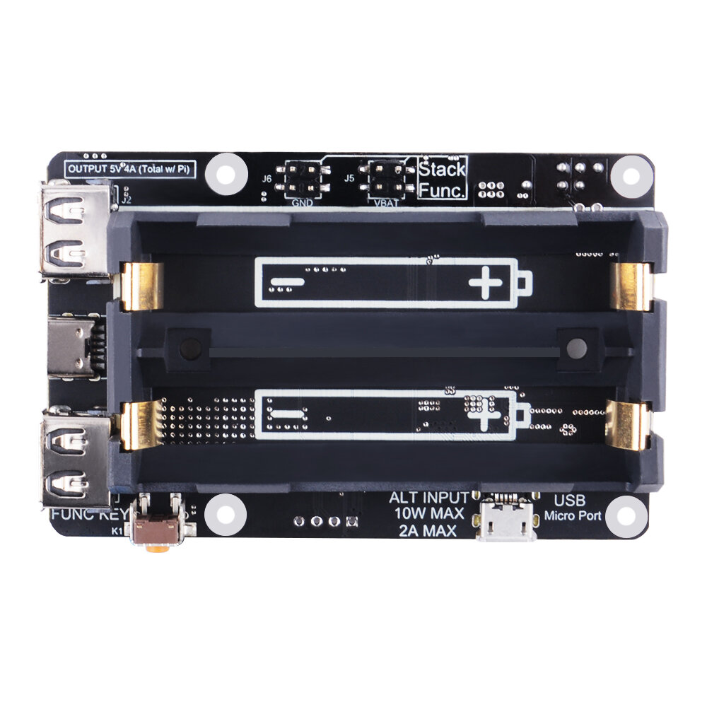 52Pi UPS V5 With RTC Battery Protection Management Module for Raspberry Pi 4B/3B+/3B